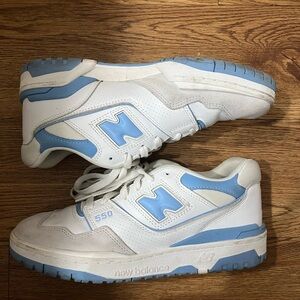 New Balance 550 White and Light Blue Sneakers
